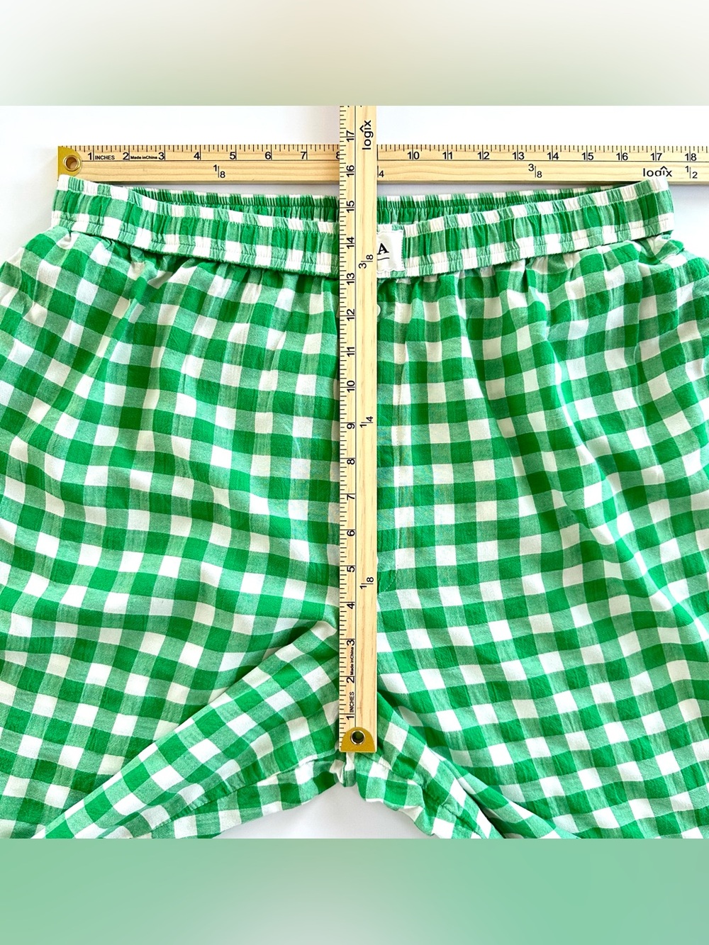 The Wren Boxer Pants by Anthropologie in  Green Gingham | XL | GUC - Picture 8 of 13